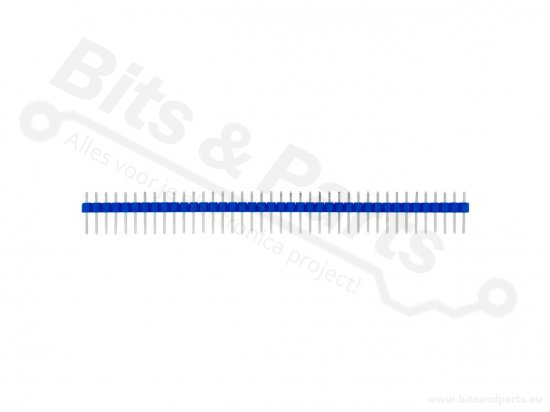 Headerpins male 40 pins metaal recht blauw